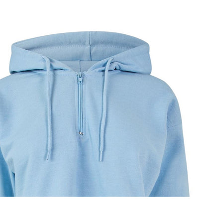Blue - Side - Miso Womens-Ladies Crop Hoodie