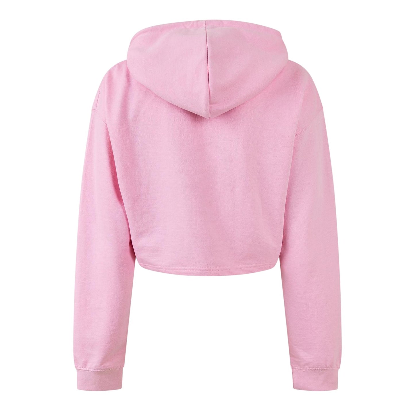 Pink - Back - Miso Womens-Ladies Crop Hoodie