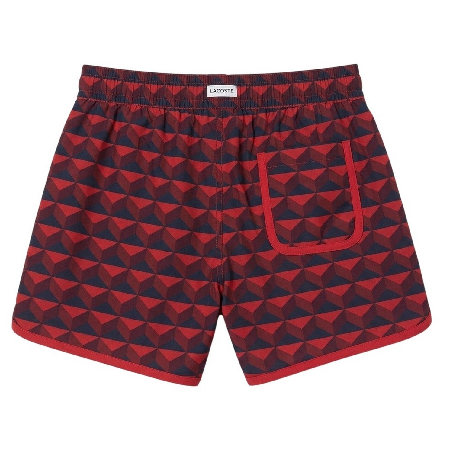 Burgundy - Back - Lacoste Womens-Ladies Motif Shorts