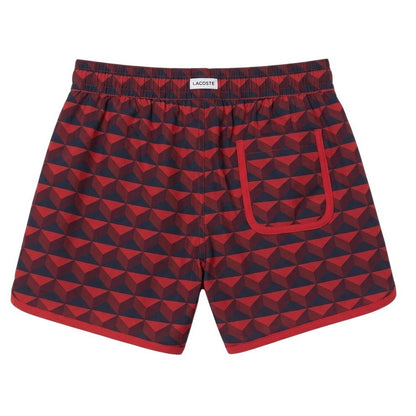 Burgundy - Back - Lacoste Womens-Ladies Motif Shorts