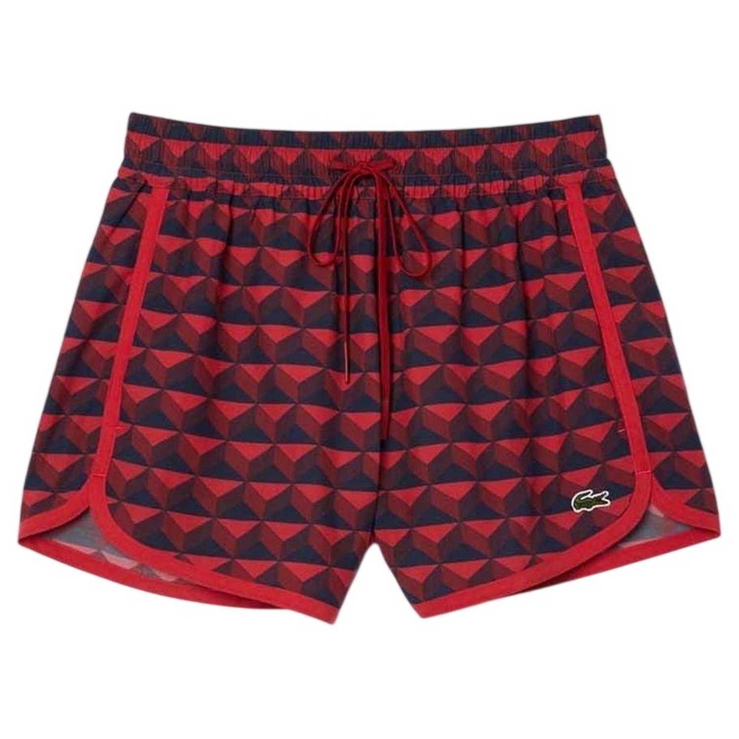 Burgundy - Front - Lacoste Womens-Ladies Motif Shorts