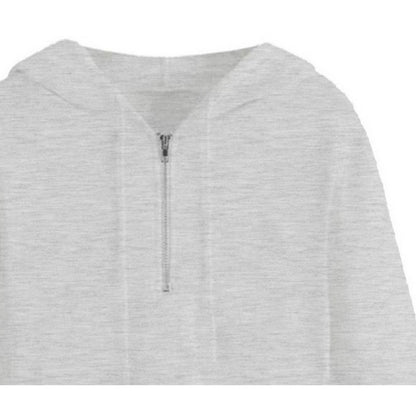 Grey - Side - Miso Womens-Ladies Plain Crop Hoodie