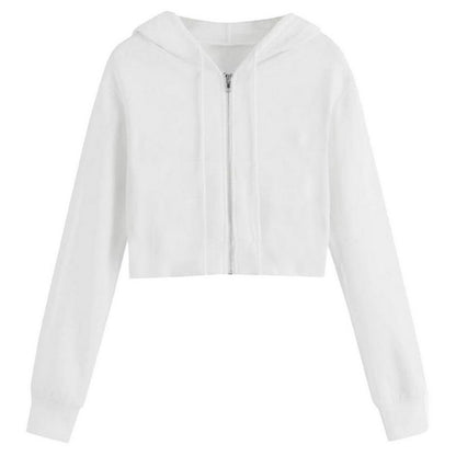 White - Front - Miso Womens-Ladies Relaxed Fit Crop Hoodie