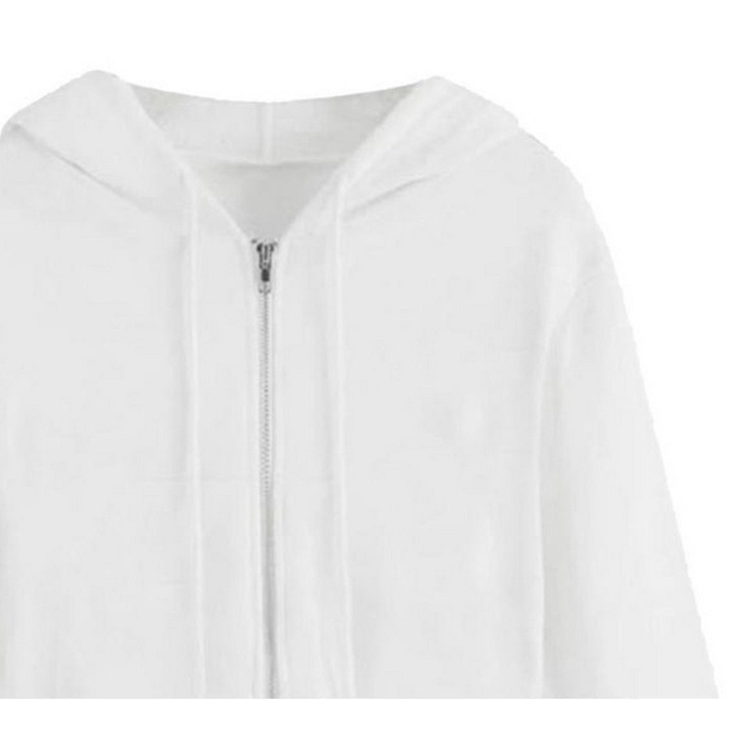 White - Side - Miso Womens-Ladies Relaxed Fit Crop Hoodie