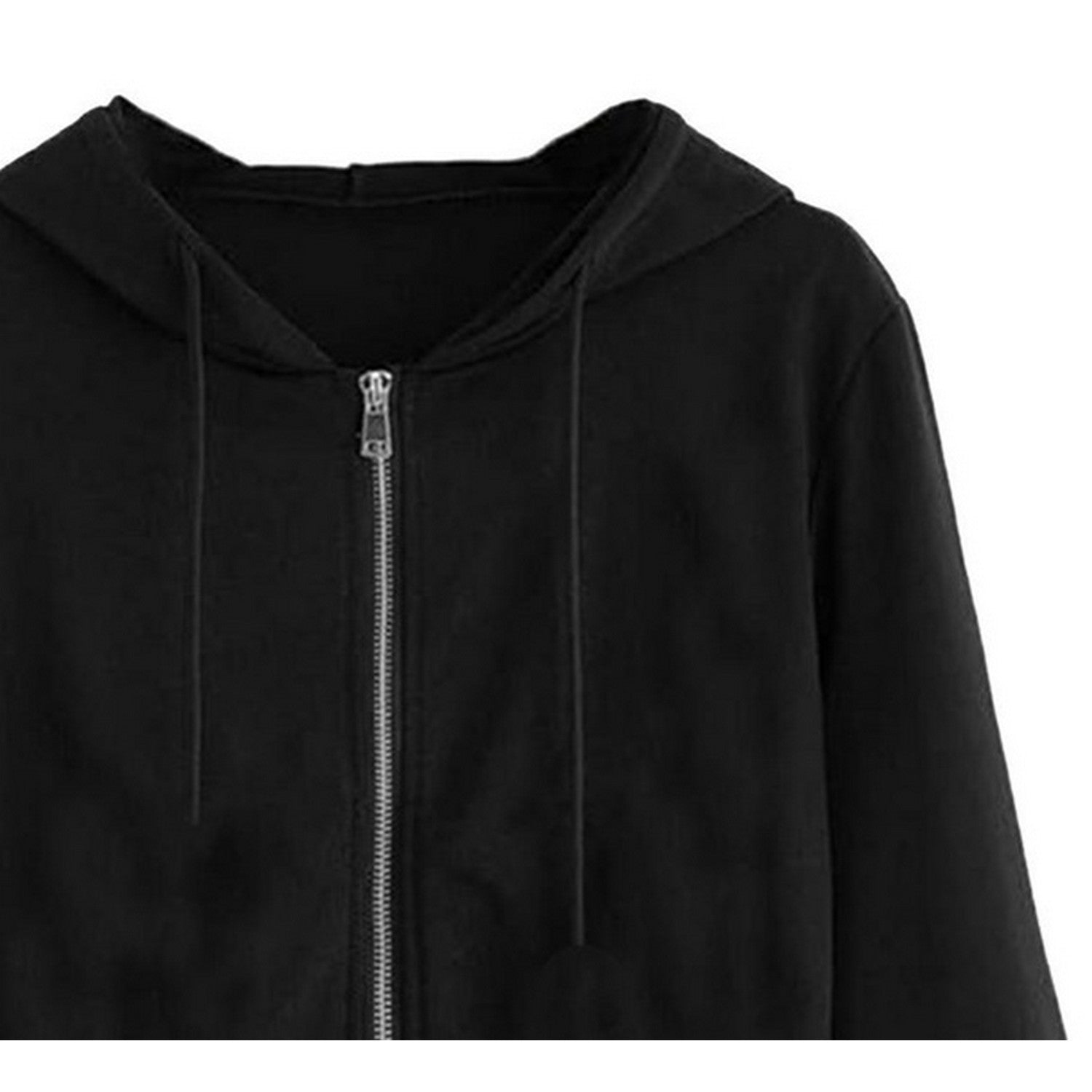Black - Side - Miso Womens-Ladies Relaxed Fit Crop Hoodie