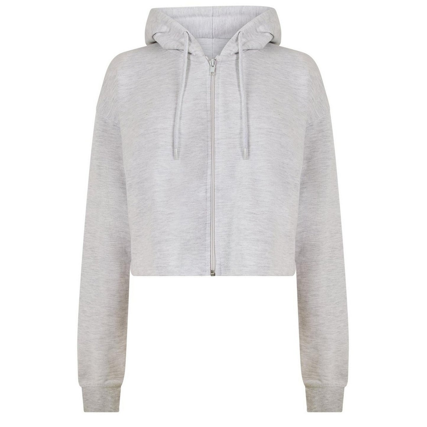Oatmeal - Front - Miso Womens-Ladies Relaxed Fit Crop Hoodie
