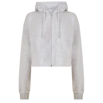 Oatmeal - Front - Miso Womens-Ladies Relaxed Fit Crop Hoodie