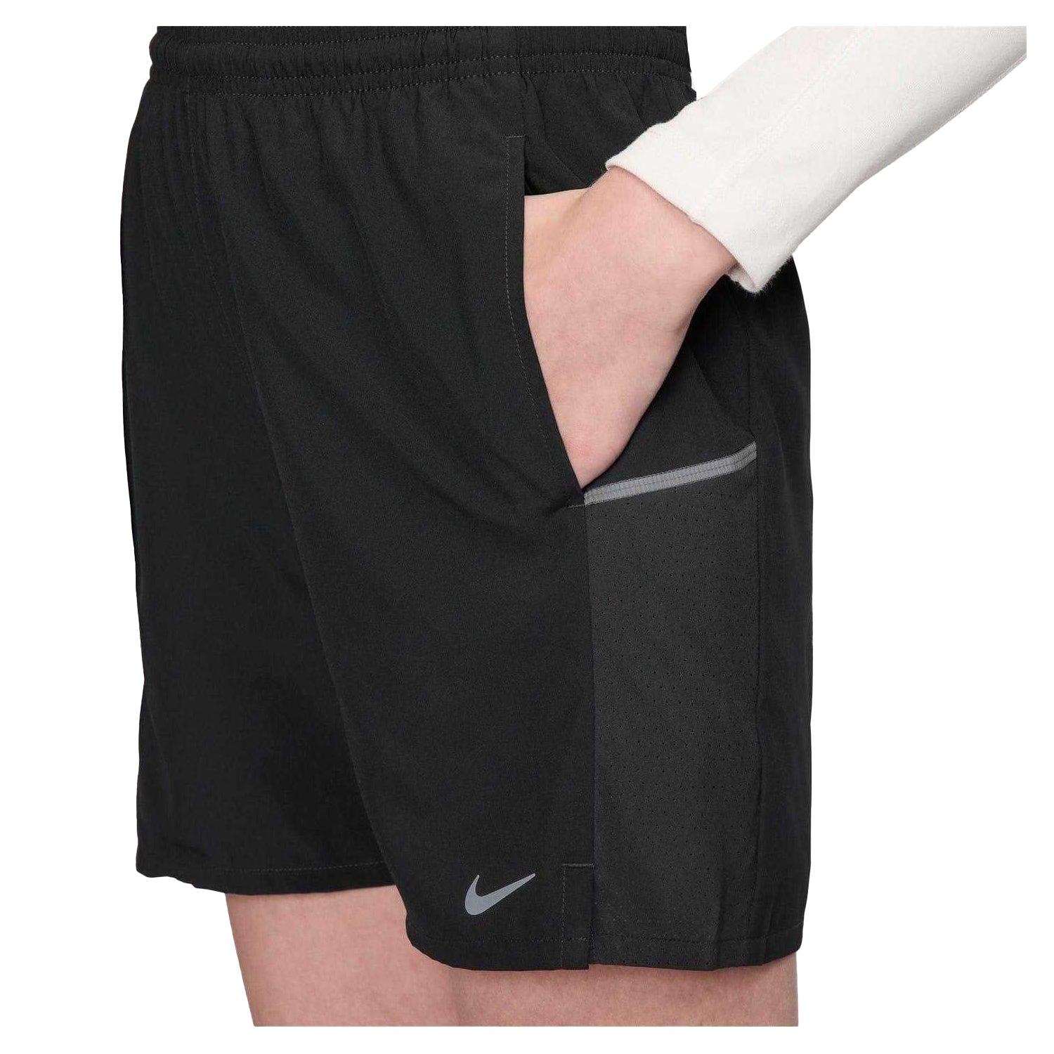 Black - Side - Nike Childrens-Kids Miler Running Shorts