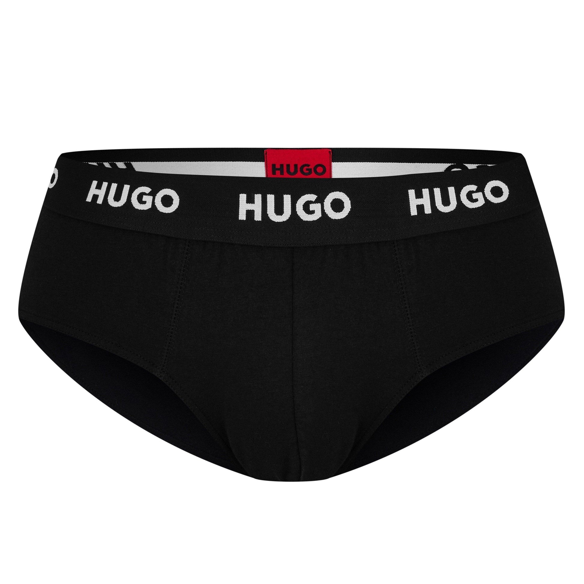 Black - Back - Hugo Mens Briefs (Pack of 3)