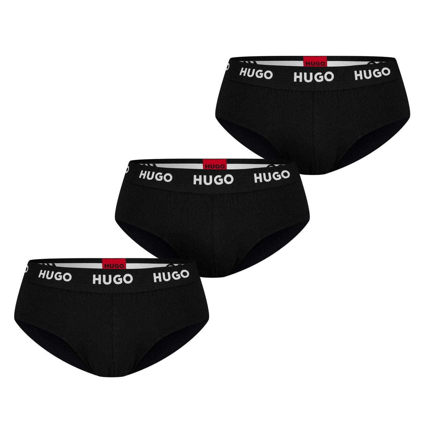 Black - Side - Hugo Mens Briefs (Pack of 3)