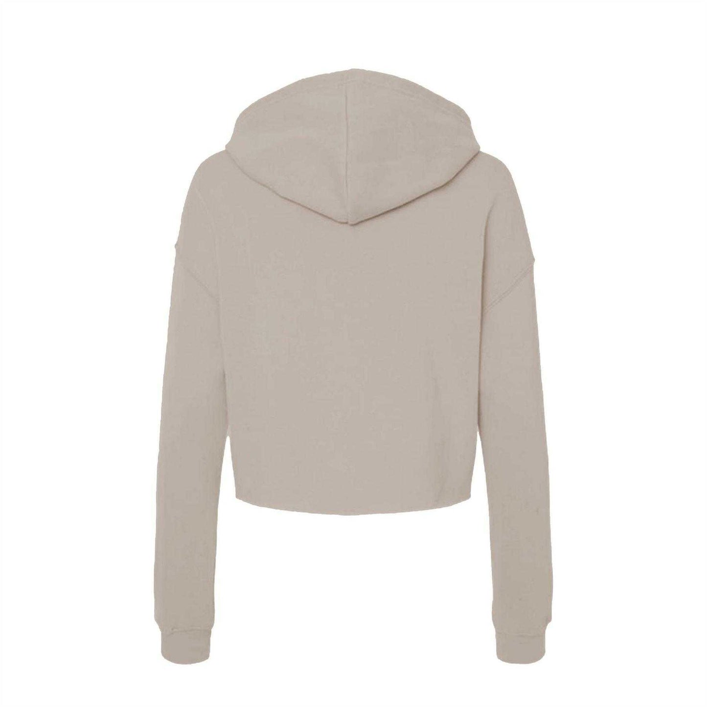 Sand - Back - Miso Womens-Ladies Cropped Drawstring Hoodie