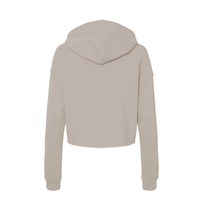 Sand - Back - Miso Womens-Ladies Cropped Drawstring Hoodie