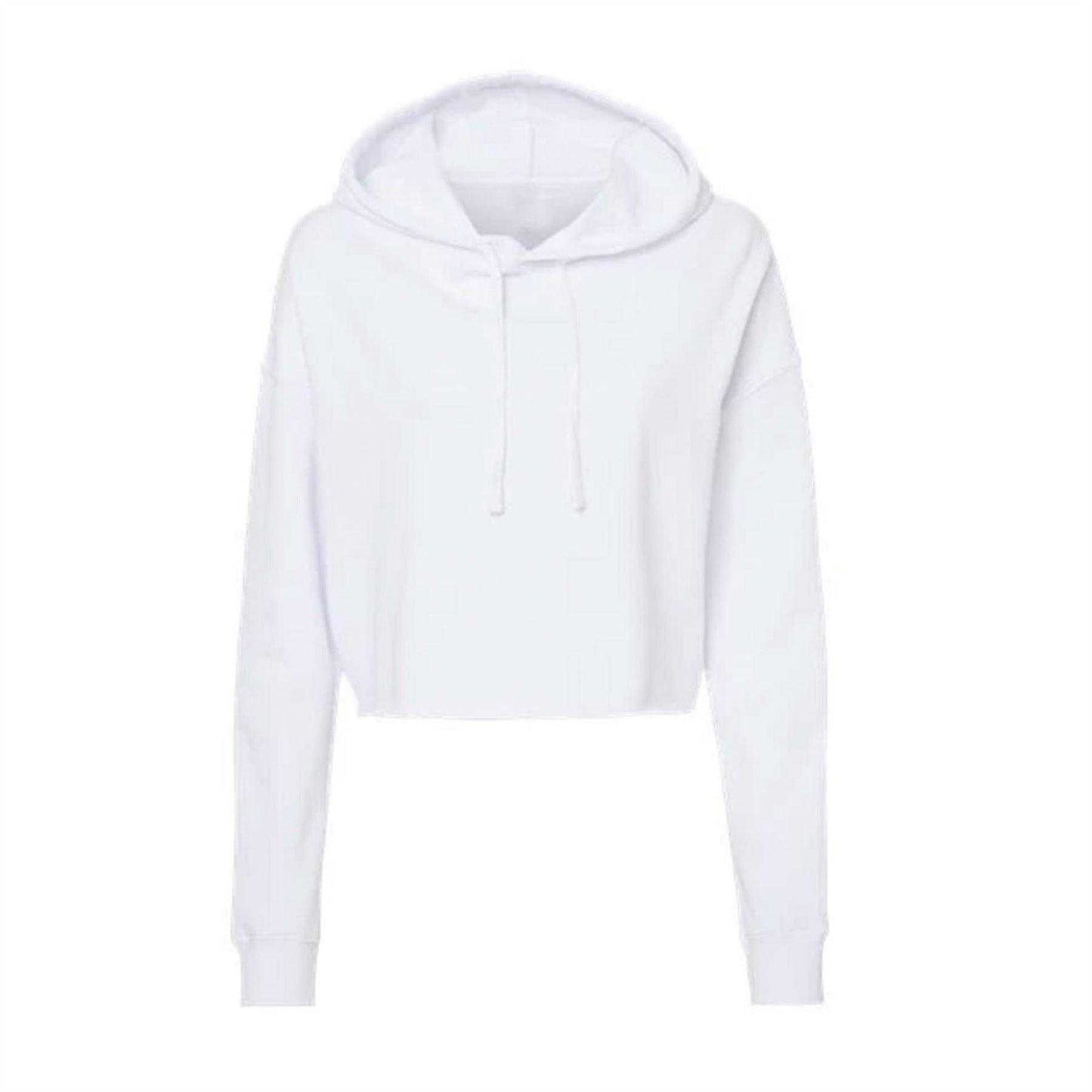 White - Front - Miso Womens-Ladies Cropped Drawstring Hoodie