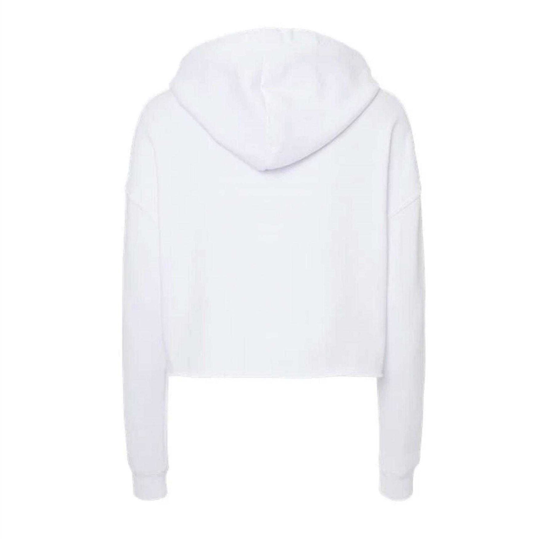 White - Back - Miso Womens-Ladies Cropped Drawstring Hoodie