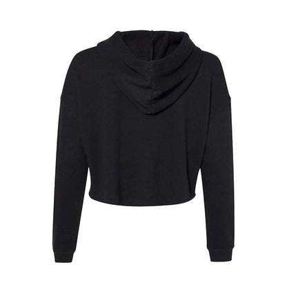 Black - Back - Miso Womens-Ladies Cropped Drawstring Hoodie