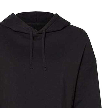 Black - Side - Miso Womens-Ladies Cropped Drawstring Hoodie