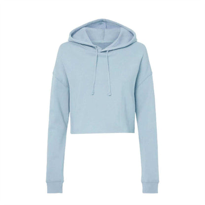 Blue - Front - Miso Womens-Ladies Cropped Drawstring Hoodie