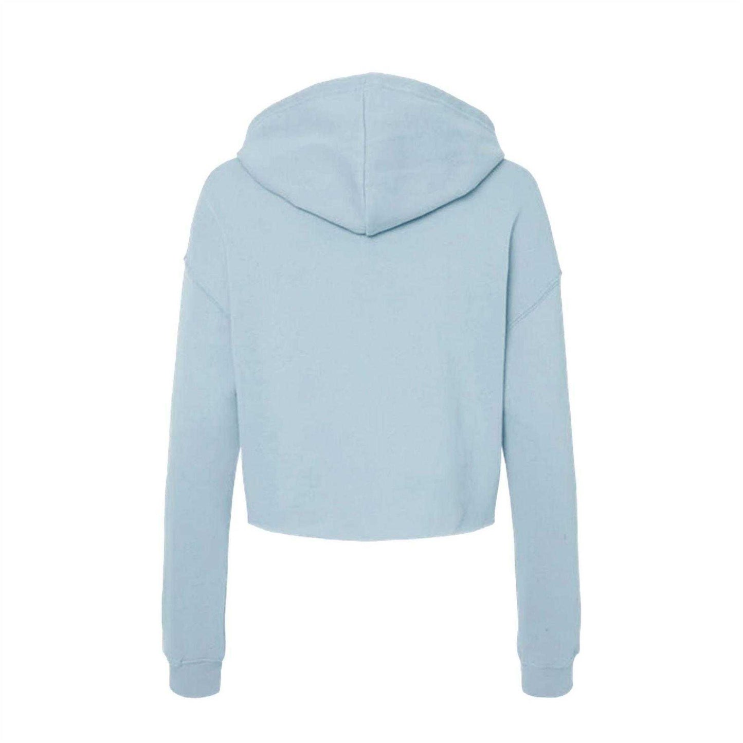 Blue - Back - Miso Womens-Ladies Cropped Drawstring Hoodie