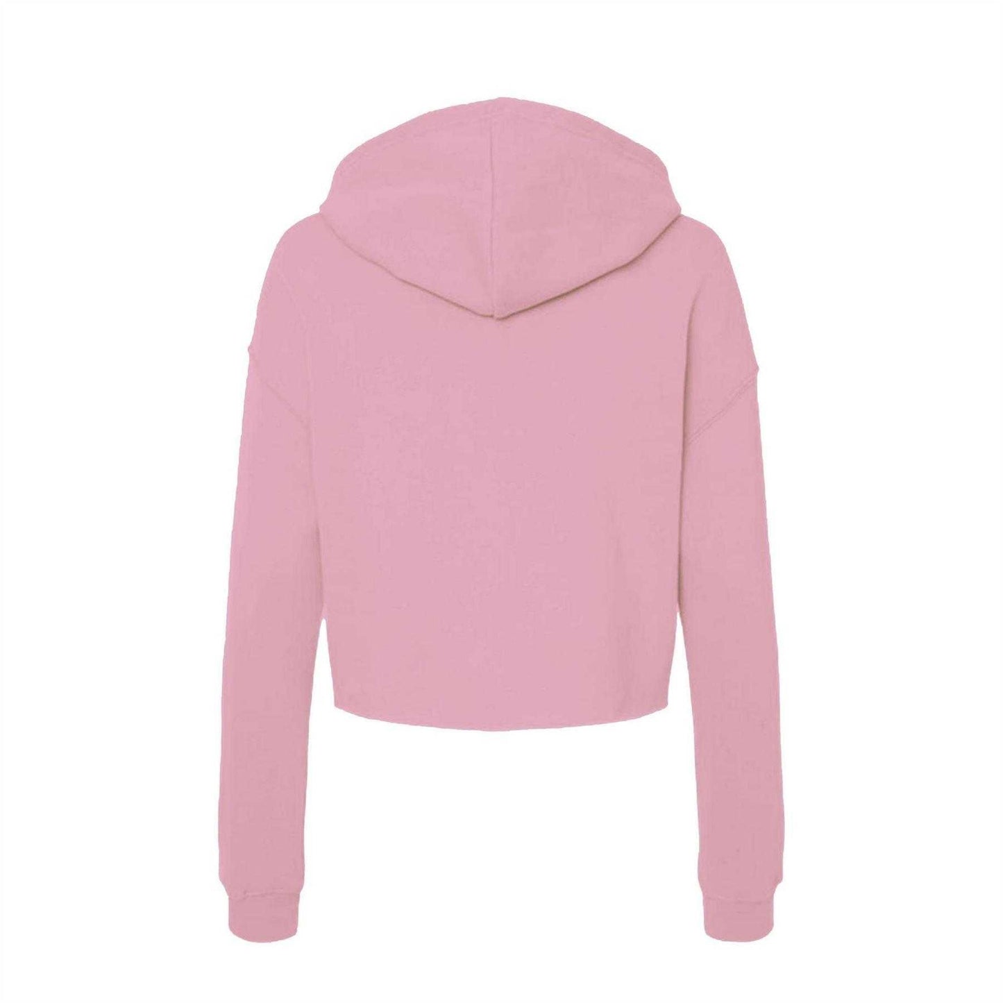 Pink - Back - Miso Womens-Ladies Cropped Drawstring Hoodie