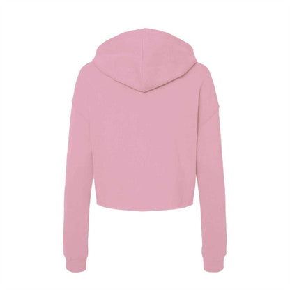 Pink - Back - Miso Womens-Ladies Cropped Drawstring Hoodie