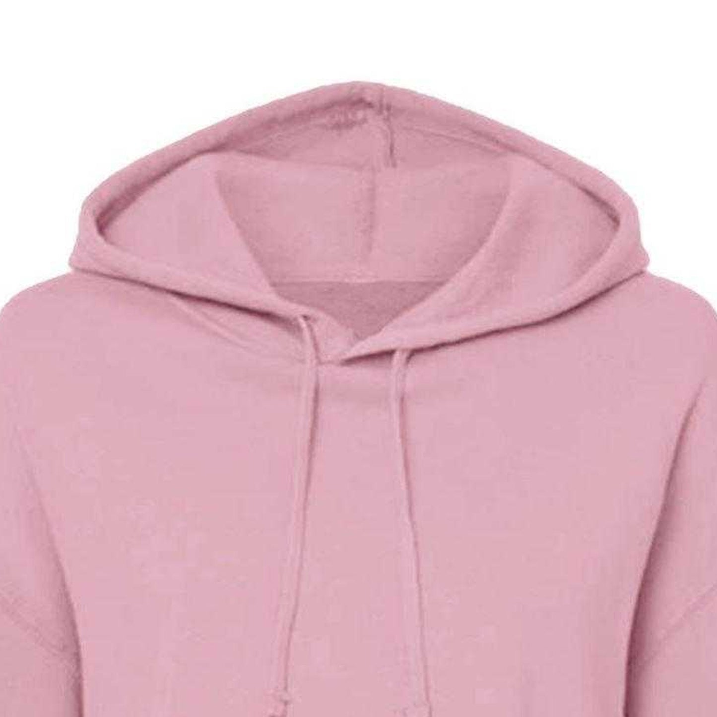 Pink - Side - Miso Womens-Ladies Cropped Drawstring Hoodie