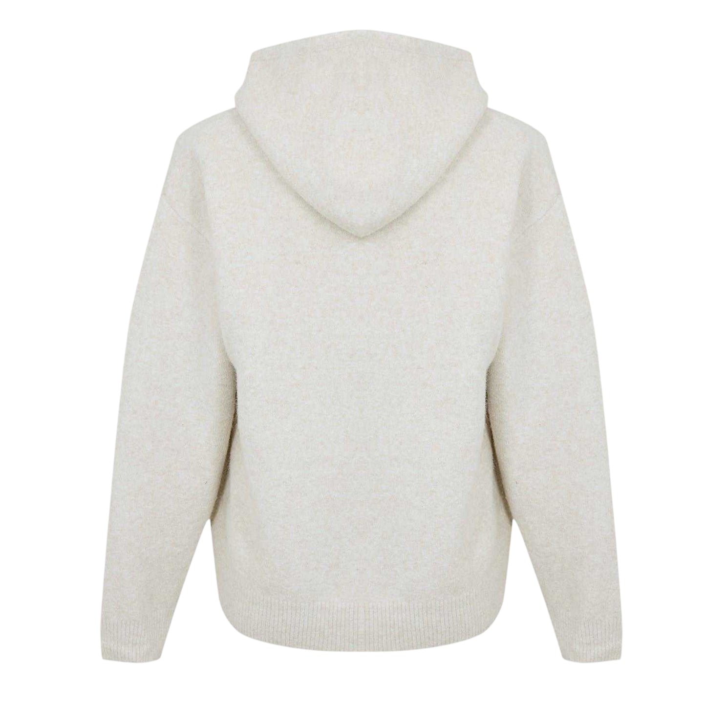 Beige - Back - Couture Club Mens Wool Blend Soft Full Zip Hoodie