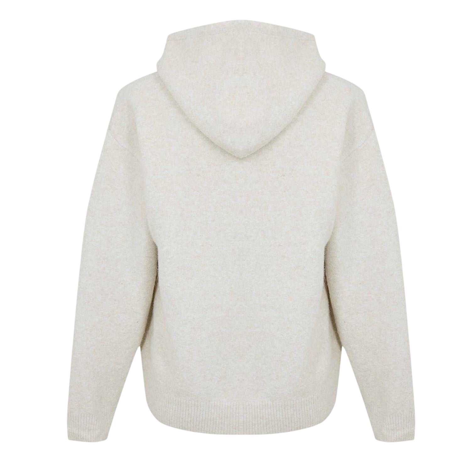 Beige - Back - Couture Club Mens Wool Blend Soft Full Zip Hoodie