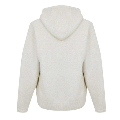 Beige - Back - Couture Club Mens Wool Blend Soft Full Zip Hoodie