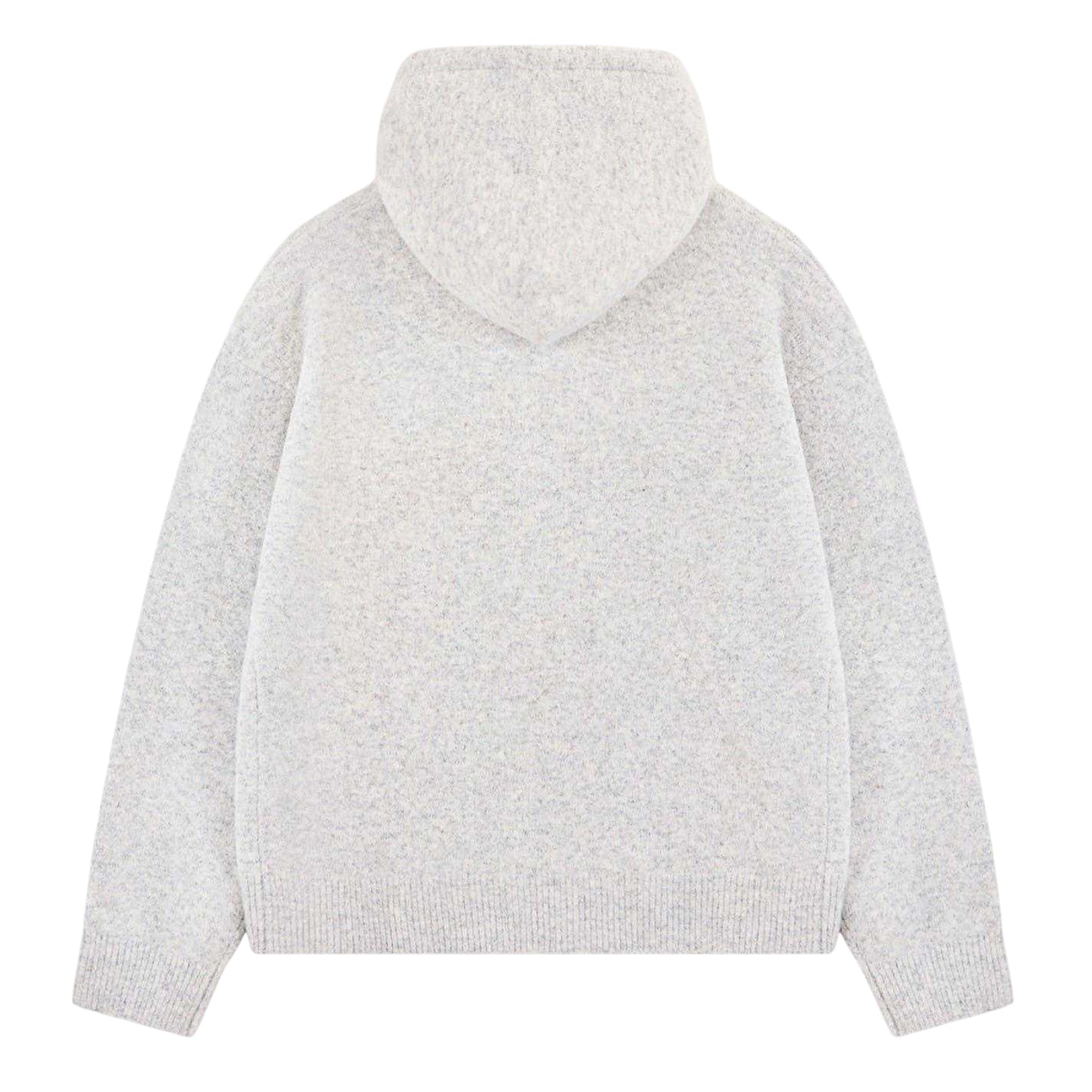 Grey - Back - Couture Club Mens Wool Blend Soft Full Zip Hoodie