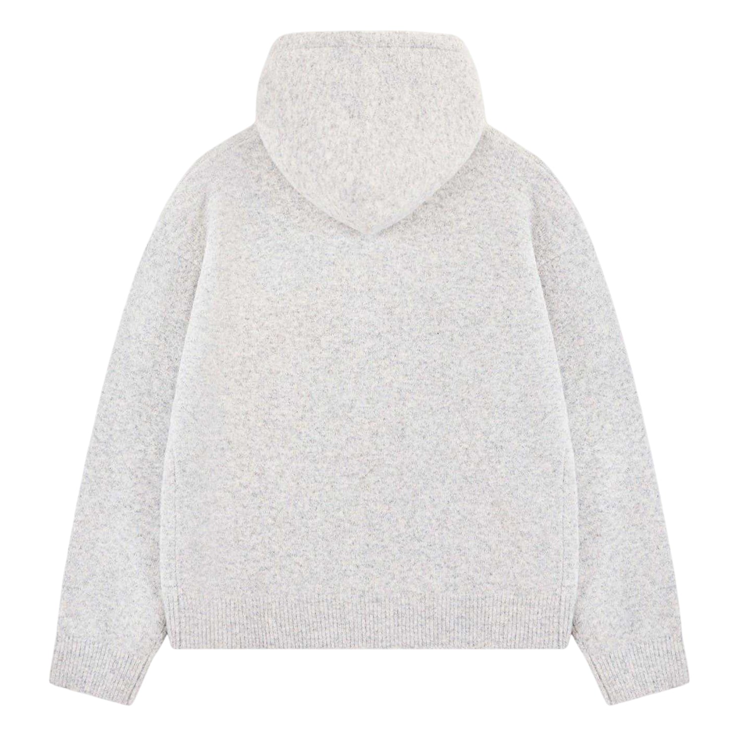 Grey - Back - Couture Club Mens Wool Blend Soft Full Zip Hoodie