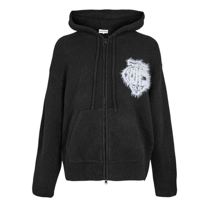 Black - Front - Couture Club Mens Wool Blend Soft Full Zip Hoodie