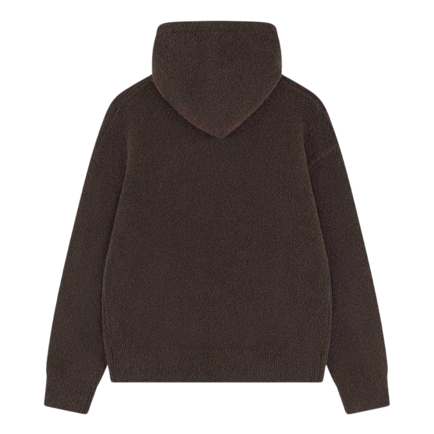 Brown - Back - Couture Club Mens Wool Blend Soft Full Zip Hoodie