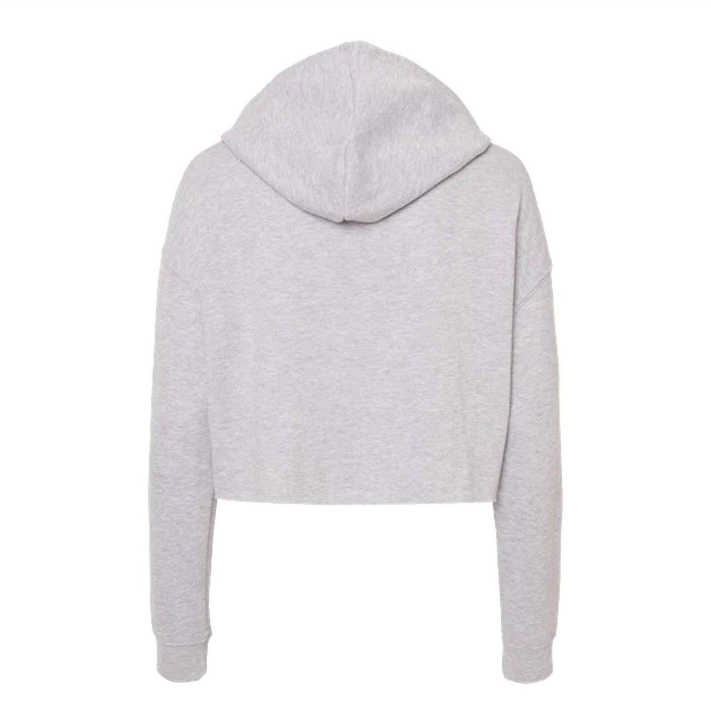 Grey - Back - Miso Womens-Ladies Marl Cropped Hoodie