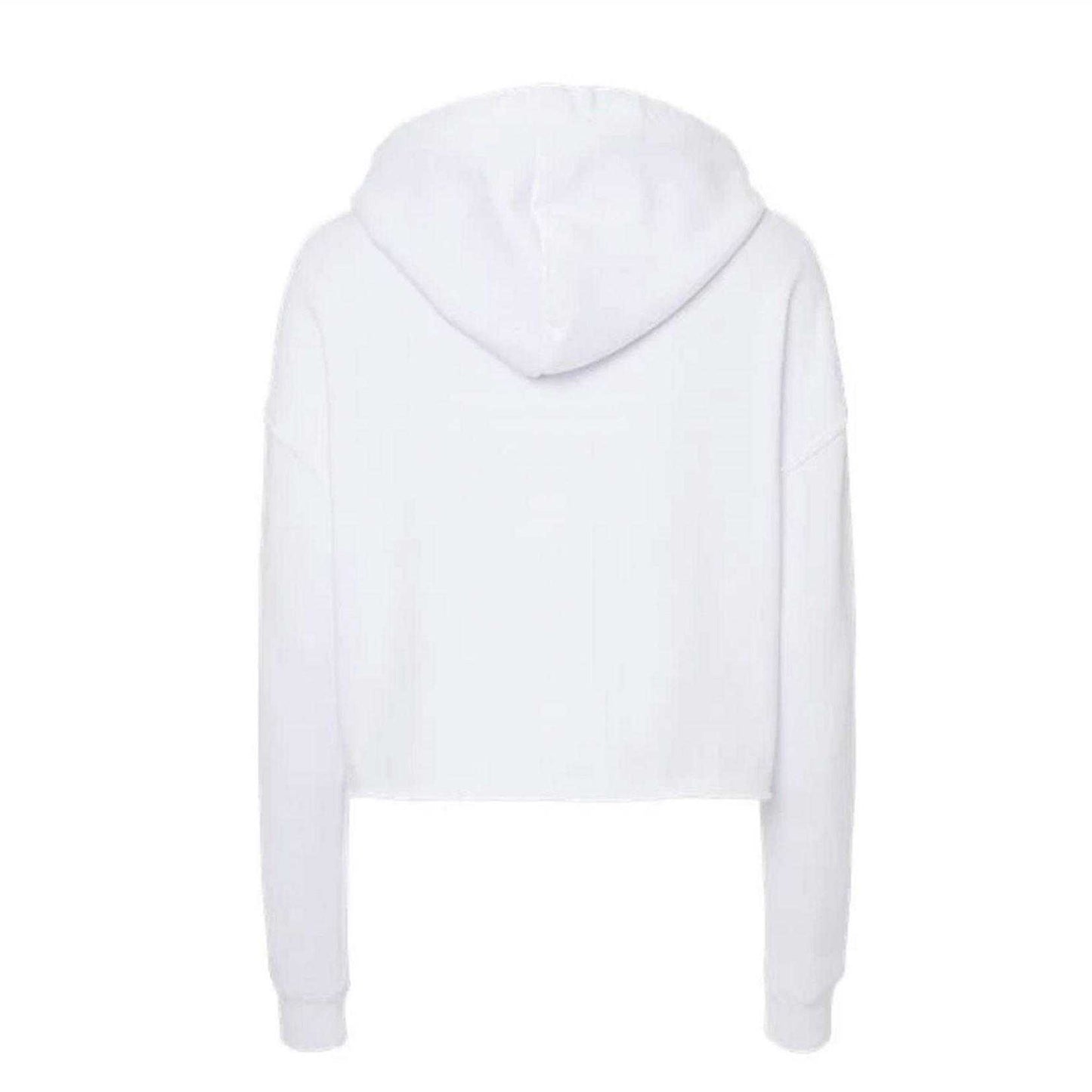 White - Back - Miso Womens-Ladies Marl Cropped Hoodie
