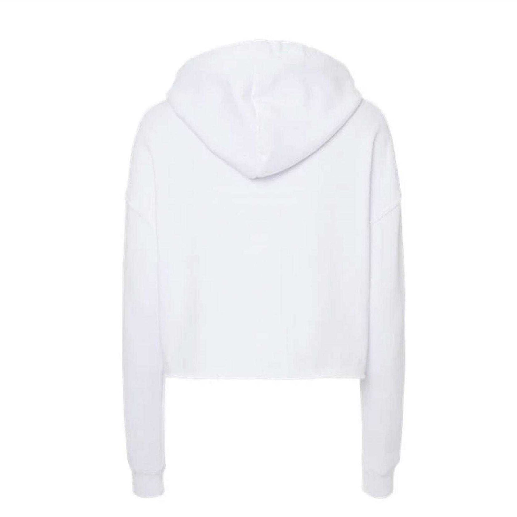 White - Back - Miso Womens-Ladies Marl Cropped Hoodie