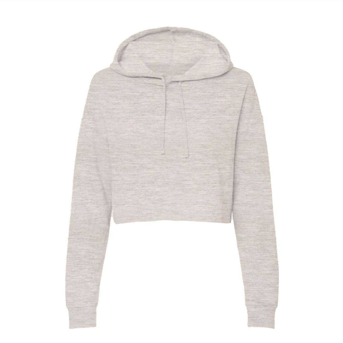 Oatmeal - Front - Miso Womens-Ladies Marl Cropped Hoodie