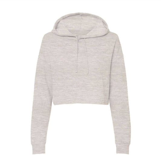 Oatmeal - Front - Miso Womens-Ladies Marl Cropped Hoodie