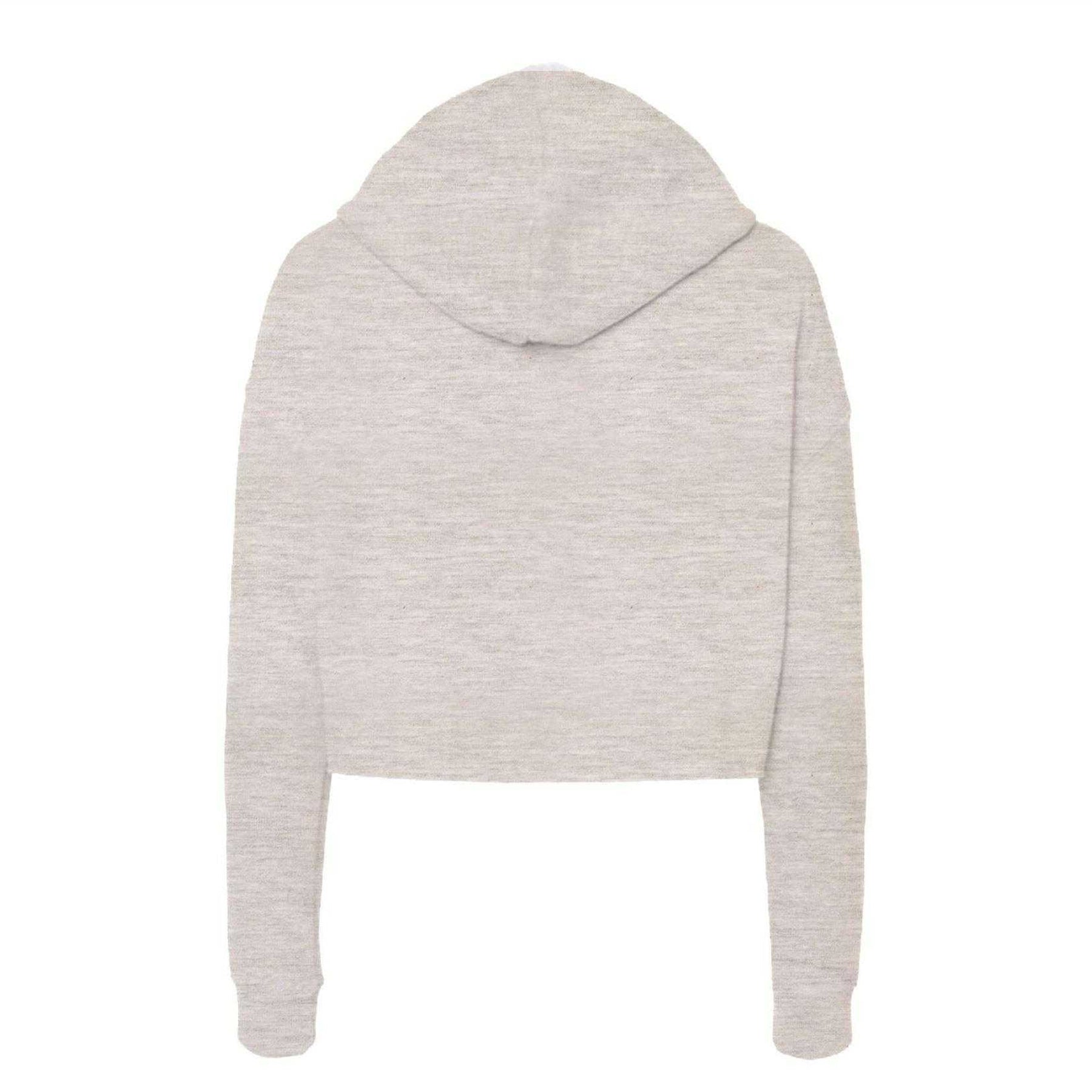 Oatmeal - Back - Miso Womens-Ladies Marl Cropped Hoodie