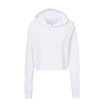 White - Front - Miso Womens-Ladies Marl Cropped Hoodie