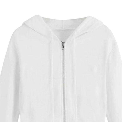 White - Side - Miso Womens-Ladies Full Zip Hoodie