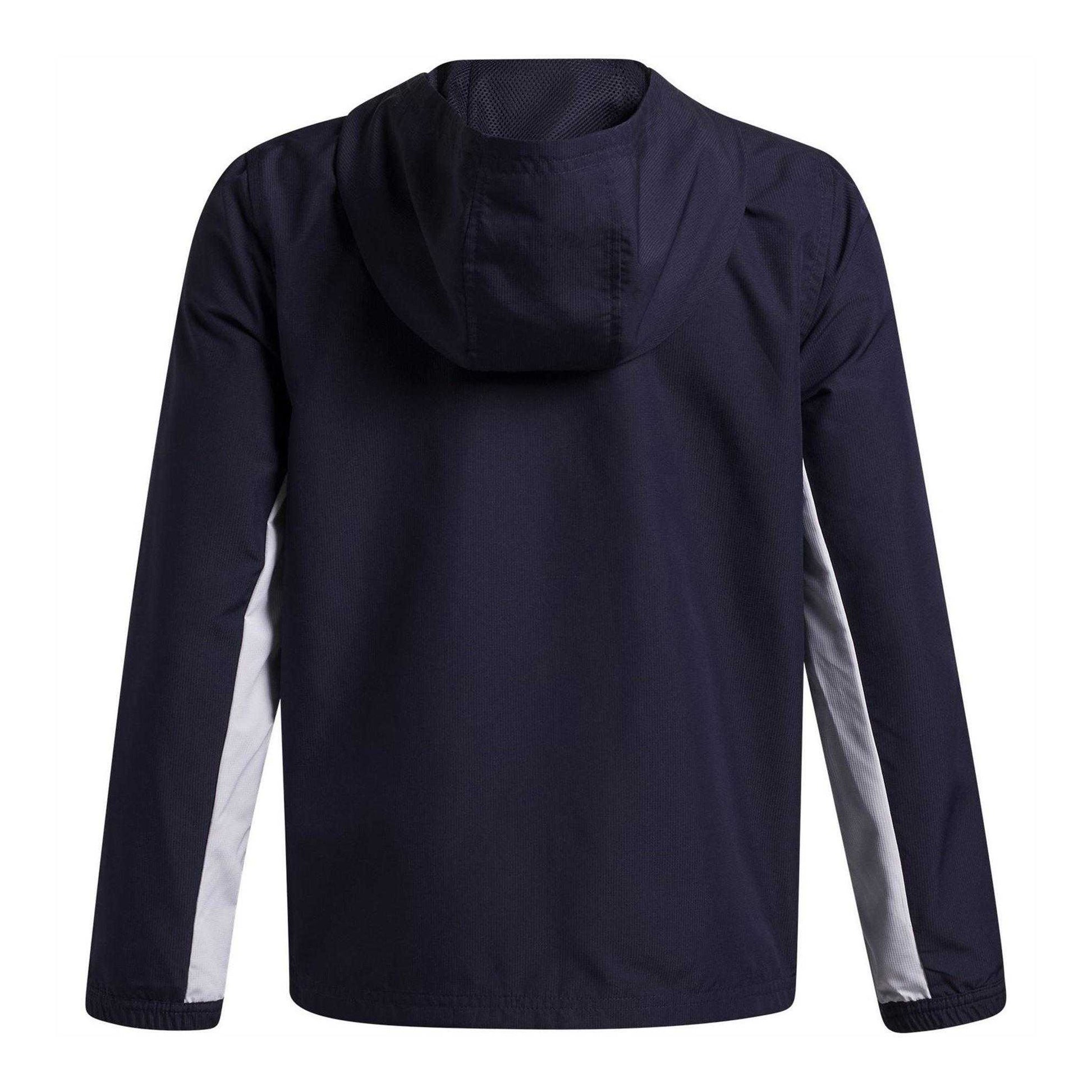 Navy-White - Back - Under Armour Boys Rival Lightweight Full Zip Hoodie