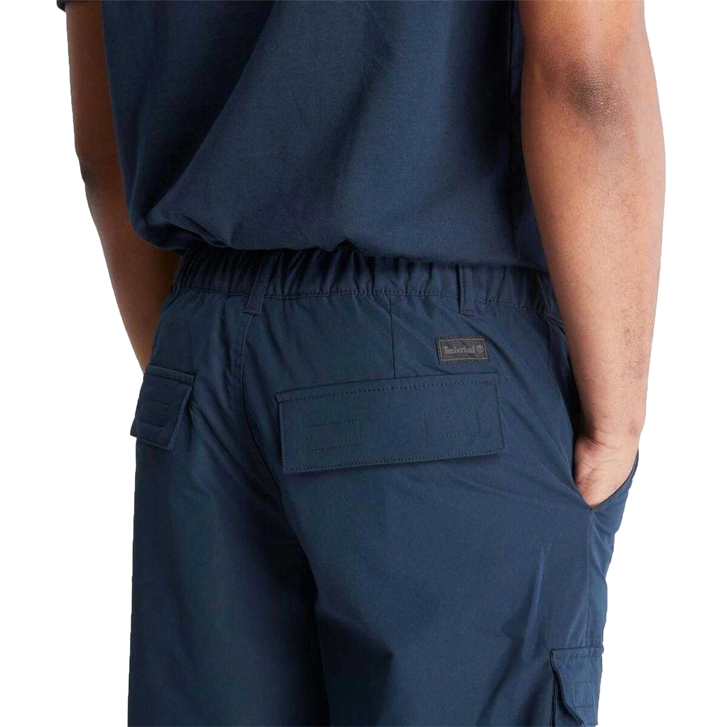 Navy - Side - Timberland Mens Water Repellent Cargo Shorts