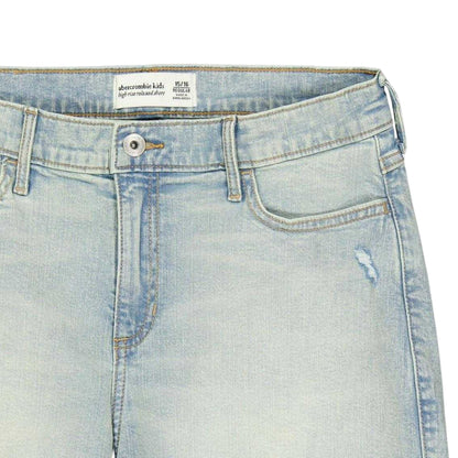 Blue - Side - Abercrombie & Fitch Girls Denim Shorts