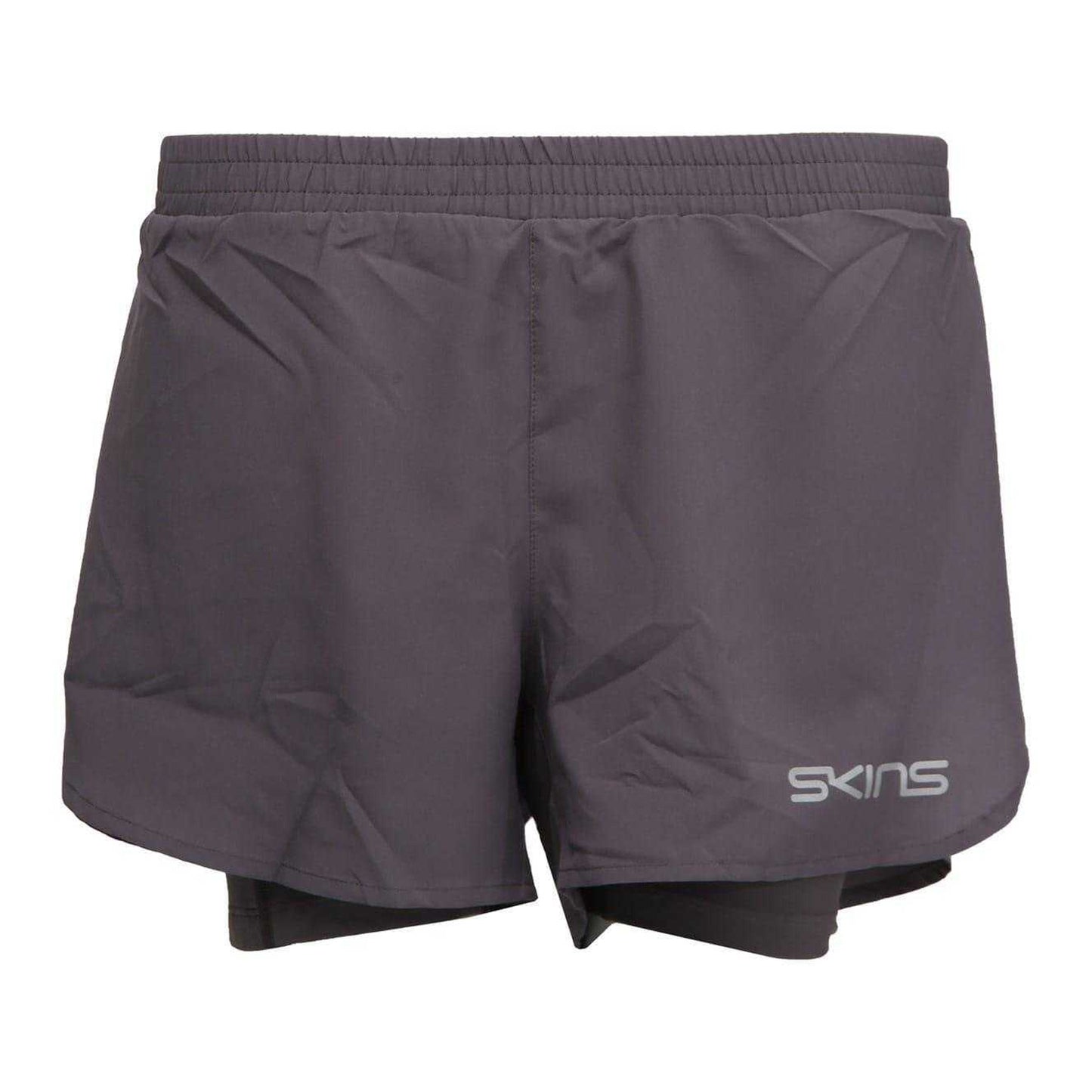 Charcoal - Front - Skins Womens-Ladies Series-3 Superpose Running Shorts