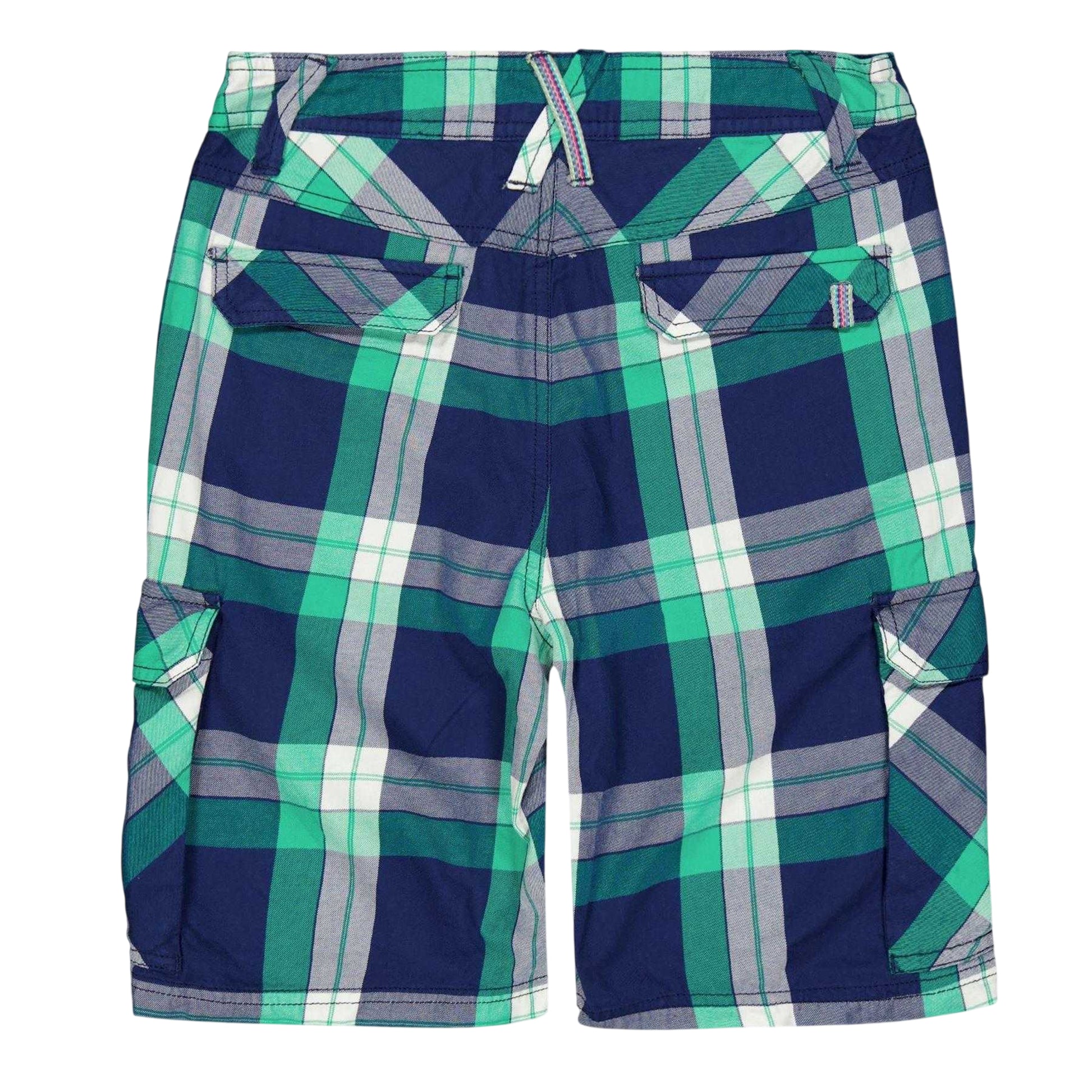 Green - Back - Puma Childrens-Kids Beach Checked Cargo Shorts