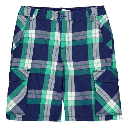 Green - Front - Puma Childrens-Kids Beach Checked Cargo Shorts