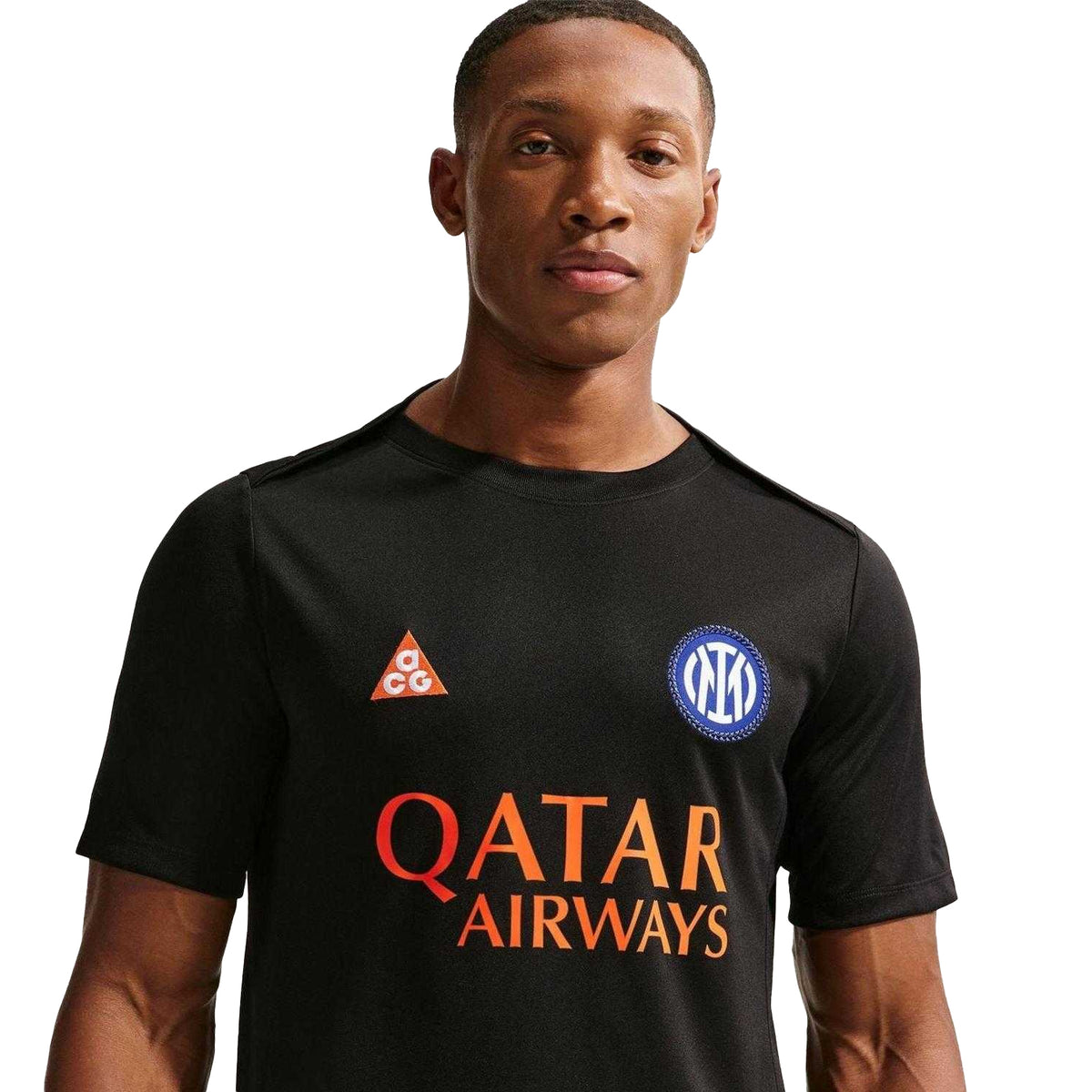 Black-Orange - Side - Nike Mens Inter Milan FC Football Shirt