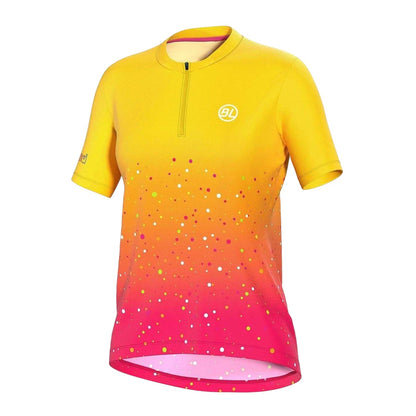 Fuchsia-Orange - Front - Bicycle Line Womens-Ladies Marostica All-Over Print Cycling Jersey