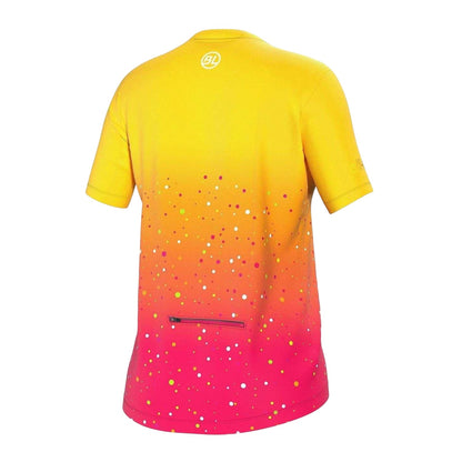 Fuchsia-Orange - Back - Bicycle Line Womens-Ladies Marostica All-Over Print Cycling Jersey