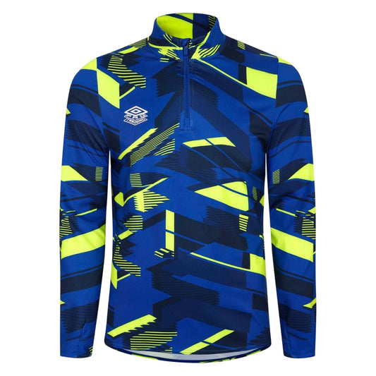 Blue-Yellow - Front - Umbro Mens Graphic Training Midlayer